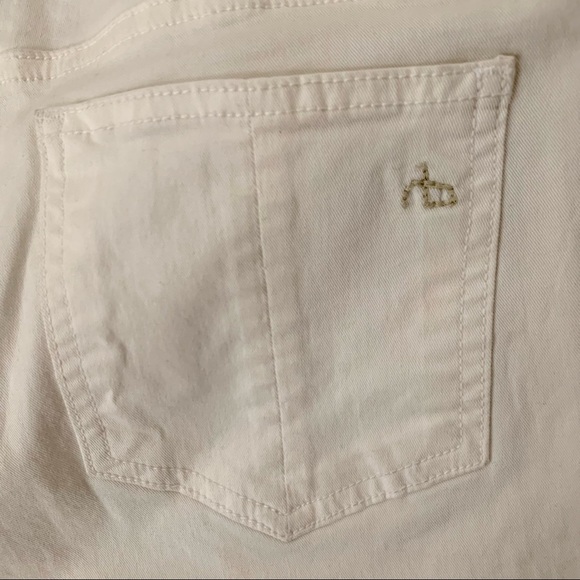 New RAG & BONE For INTERMIX Black White Tuxedo Skinny Jeans Zipper Size 24 - Picture 13 of 14